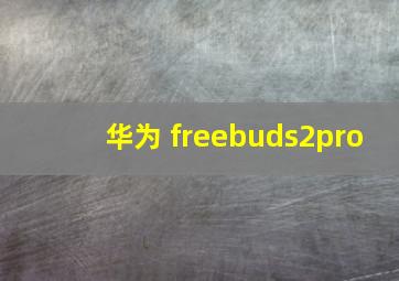 华为 freebuds2pro